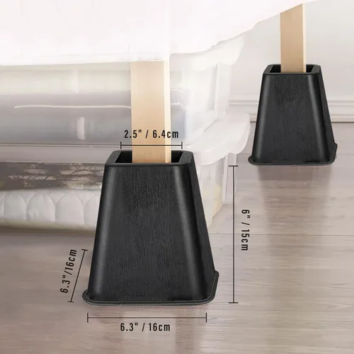 Vista 6 de Lufia Elevadores de muebles de cama resistentes, apilables, elevadores de cama para sofá, mesa, sofá, silla o escritorio, juego de 4 elevadores