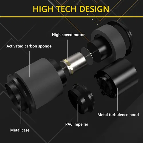 Vista 2 de Ventilador de conducto en línea de 8 pulgadas construido con silenciador, ventilador de escape de motor EC para calefacción, refuerzo