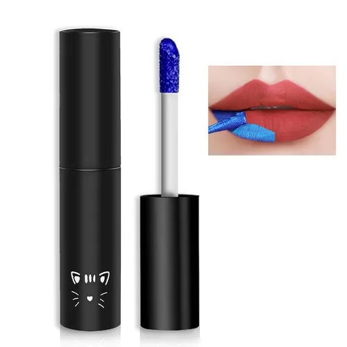 Vista 9 de 2 unidades de tinte labial líquido mate, brillo de labios nude, de larga duración, impermeable, tinte de labios antiadherente, para mujeres y niñas