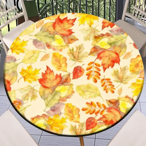 Vista 43 de Round Fitted Tablecloth with Elastic Outdoor Table Cover Round Elastic Tablecloths for Tables Waterproof Wipeable Table Cloths for