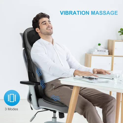 Vista 7 de COMFIER Masajeador de manos inalámbrico con calor, 3 niveles de compresión y calefacción, masajeador Shiatsu de cuello y espalda, almohadilla