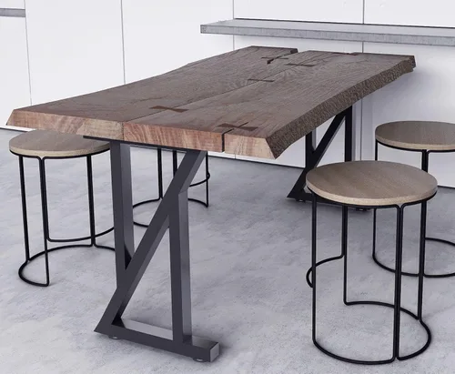 Vista 3 de Furniture Legs Table Legs,Stable and Study DIY Dining Tabel Legs Furniture Legs Desk Legs Rustic Decory Square Tube Industrial Table Legs
