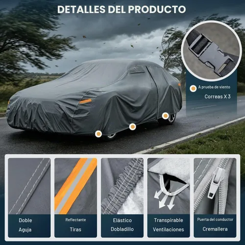 Vista 4 de GUNHYI Funda de coche de 16 capas para automóvil deportivo Coupe pequeño impermeable para todo tipo de clima, ajuste universal Mazda Miata/MX-5, BMW