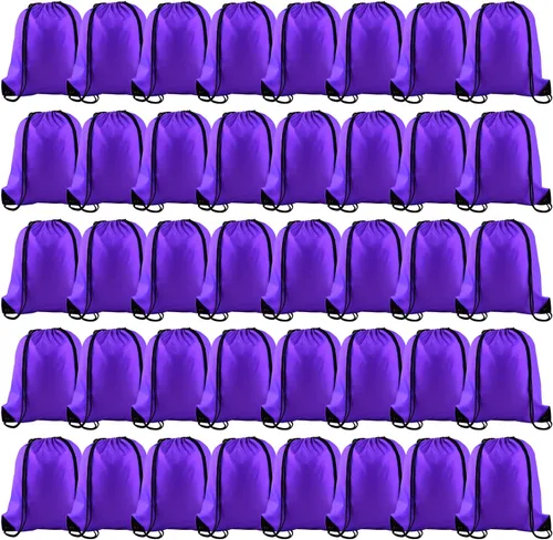 Vista 23 de KUUQA Mochila con cordón a granel, bolsas de almacenamiento para deporte, gimnasio, viajes, Negro, Viajar