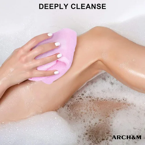 Vista 4 de ARCH&M Toalla Exfoliante, Toalla de Baño Japonesa, Exfoliante Coreano, Exfoliante Corporal de Nailon, Exfoliante de Espalda para Ducha, Alternativa