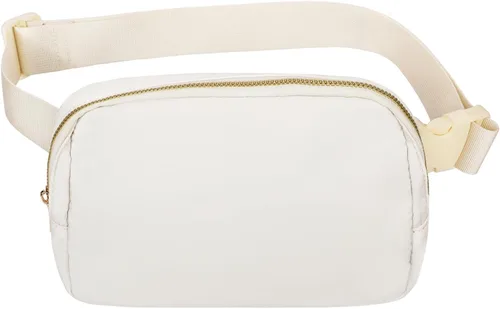 Vista 35 de VOROLO Riñonera para mujeres y hombres, bolsa cruzada, bolsa de cinturón con correa ajustable, Gris claro, Talla única