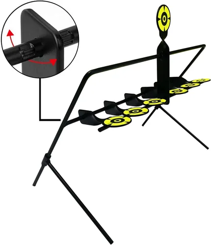 Vista 2 de Atflbox Restablecimiento de objetivos para pistolas BB de pellets de pistola de aire, 6 objetivos de acero para disparar, clasificados para calibre