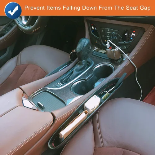 Vista 6 de Coolrunner Juego de 2 organizadores de espacio para asiento de automóvil, relleno de espacio para asiento de automóvil, caja de almacenamiento
