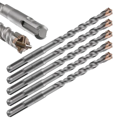 Vista 30 de Wensilon Broca para hormigón, 1 unidad, 1 pulgada x 10 "-8 pulgadas, material de carburo de doble rosca de tipo cruzado, adecuado para hormigón
