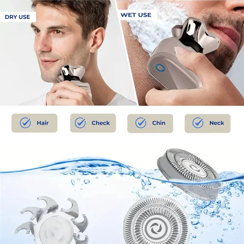 Vista 5 de Paquete de 4 cuchillas de repuesto para afeitadora Pitbull Gold PRO y Silver - Cuchilla de repuesto para afeitadora Pitbull, cabezales de repuesto