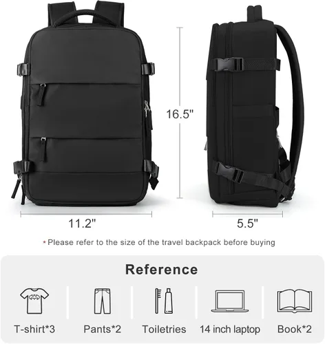 Vista 2 de Mochila casual Mochila de viaje, A-Negro
