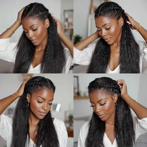 Vista 64 de Peluca negra Kinkycurly con borde 4C, cabello humano 4x4 HD encaje afro rizado cierre peluca para mujeres negras encaje precortado sin pegamento