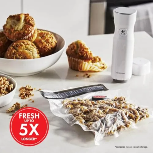 Vista 9 de ZWILLING Fresh & Save - Bolsas selladoras al vacío de 10 piezas, bolsas de Sous Vide, preparación de comidas, tamaño pequeño