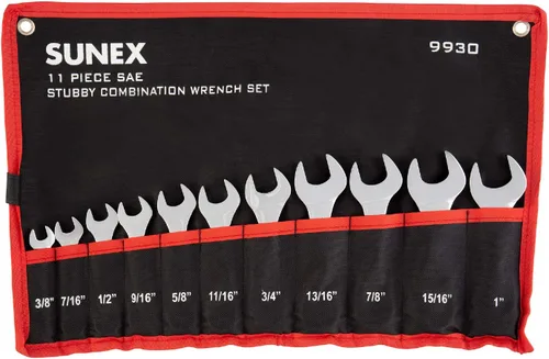 Vista 5 de TEKTON Juego de llaves jumbo de 12 pulgada 14 piezas 1-116 - 2 pulgadas 2585 y Sunex Tools 9930 SAE Stubby Combinado 38 pulgadas - 1515 pulgadas 11