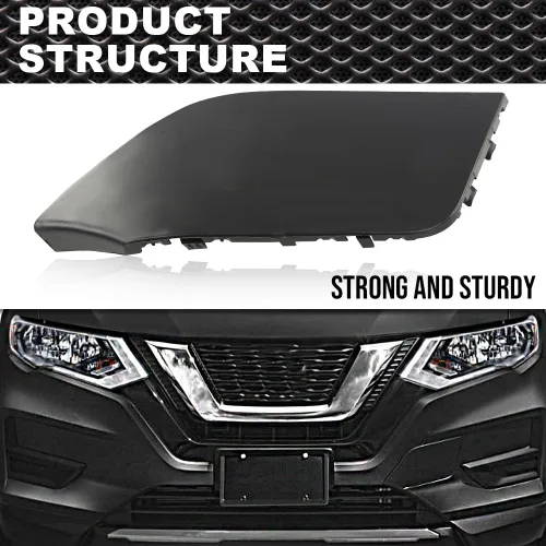 Vista 5 de CNNELL Cubierta de gancho de remolque para parachoques delantero compatible con Nissan Rogue 2017 2018 2019 2020 negro tapón de remolque 622A0-6FL0H