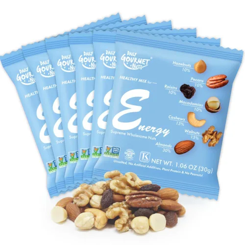 Vista 15 de Daily Gourmet Nuts - Paquetes de bocadillos de nueces mixtas sin sal/aperitivos envueltos individualmente/bocadillos de nueces/sin