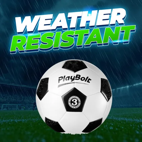 Vista 8 de PlayBolt Soccer Ball Size 3 with Pump - Black & White Training Practice & Match Ball for Kids & Toddlers (Pack of 1 or 4)