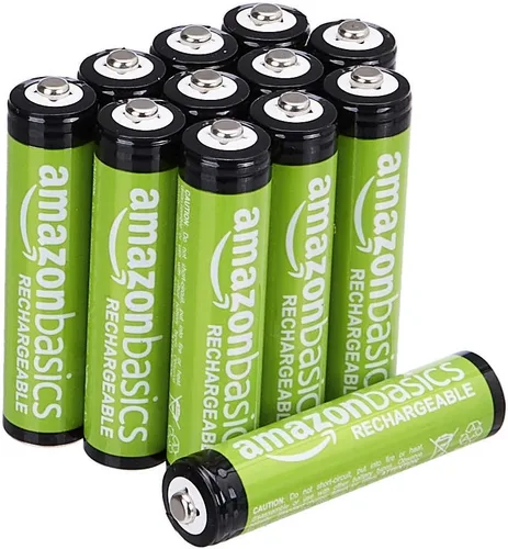 Vista 2 de Amazon Basics - Paquete de 12 pilas recargables AAA de 800 mAh con juego de cargador de batería rápido de 4 horas, protección de sobrecarga