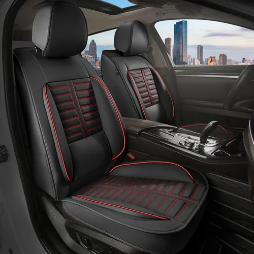 Vista 22 de Juego completo de fundas de asiento de automóvil para Ford Explorer 2004-2023, 2024 y 2025, juego completo de fundas de asiento de cuero con soporte