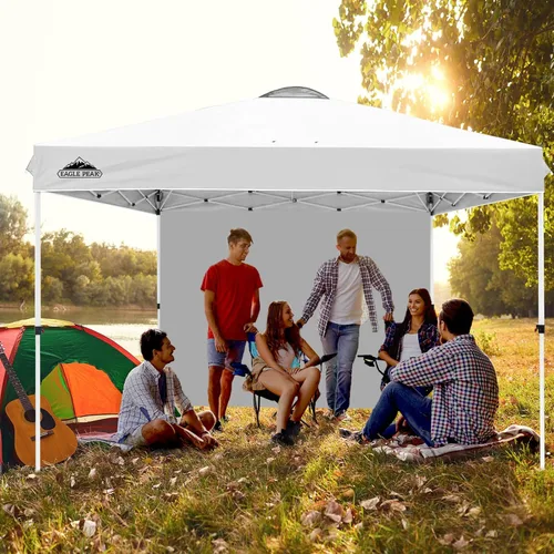 Vista 25 de EAGLE PEAK - Tienda de campaña desplegable con toldo, 1 pared lateral, fácil de montar, tienda para eventos, protección solar para exteriores, bolsa