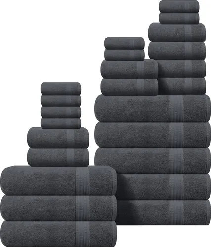 Vista 87 de GLAMBURG Sábana de baño de algodón extra grande premium de 700 GSM 35x70 - 100% algodón peinado - Calidad de hotel y spa de lujo - Duradera