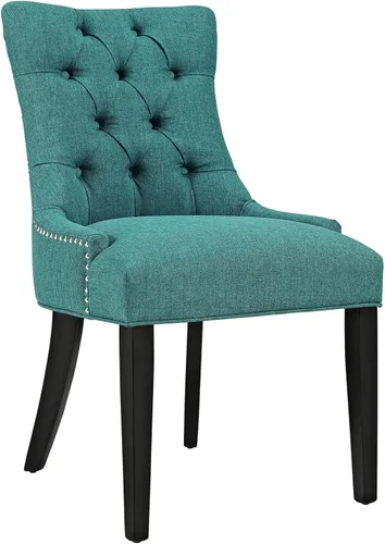Vista 9 de Modway Regent Modern - Silla auxiliar de comedor, elegante tapizada con botones y ribete de cabeza de clavo, color gris claro