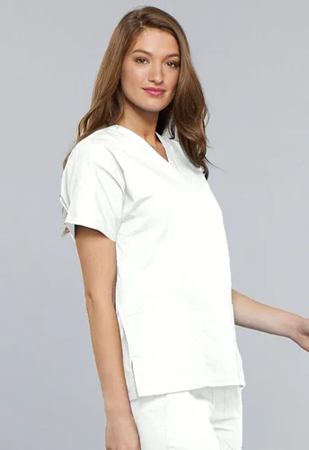 Vista 7 de Cherokee Camiseta médica para mujer, cuello en V, ajuste tradicional con manga Dolman y tela resistente a la decoloración, 4700
