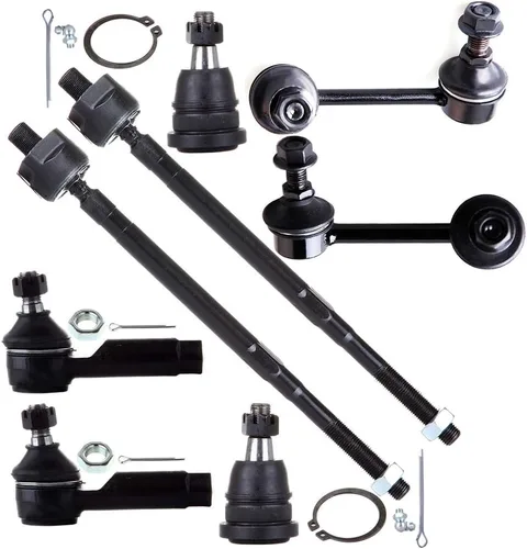 Kit de suspensión de 8 piezas, 2 juntas de bola inferior, 2 barras de conducción, lado del conductor del pasajero, 2 interiores y 2 exteriores,