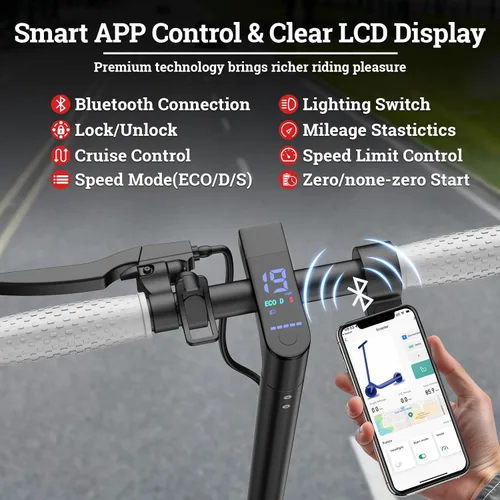 Vista 5 de Qlaway Electric Scooter for Adults, 350W/500W Motor, 16-22 Miles Range, 8.5"/10" Solid Tires, Dual Braking & Suspension, Folding Portable Commuting