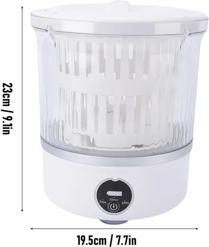 Vista 2 de Lavadora recargable portátil, lavadora de ropa interior inalámbrica 3L con pantalla de contacto LED para viajes y ropa de bebé