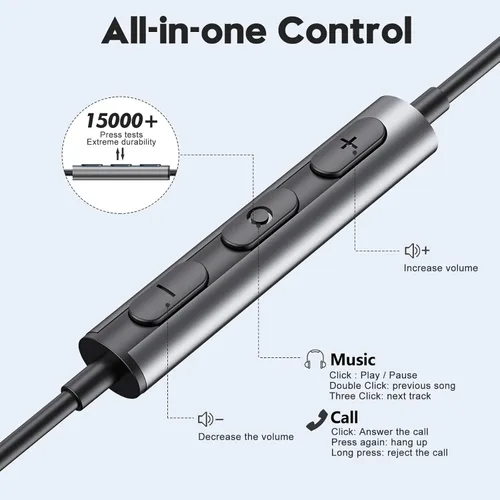 Vista 4 de Auriculares USB C para Samsung Galaxy S24 S23 Ultra S22 S21 FE S20 A54 A53 Auriculares USB C con Micrófono Control de Volumen Auriculares con Cable