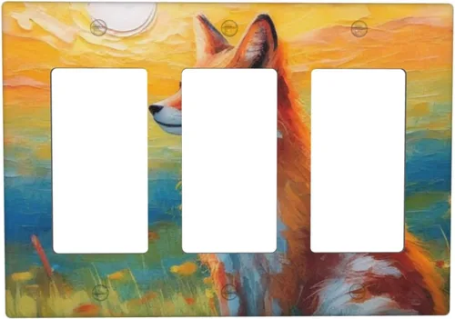 Vista 80 de Cubiertas de Interruptor de Luz Artísticas Decorativas Boho Figura Abstracta Interruptor de Pared Único Placa de Interruptor Decorativo Placa