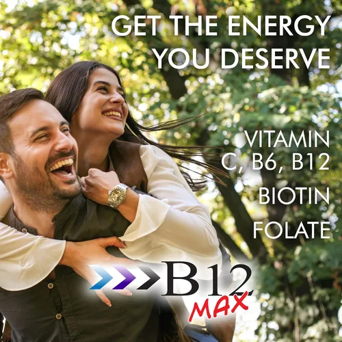 Vista 2 de Wellgenix Bio-Disponible Sublingual B12 Max – Formulado para Alta Absorción – Multivitamínico Nutricional B12, B6, Folato – Disolución Rápida