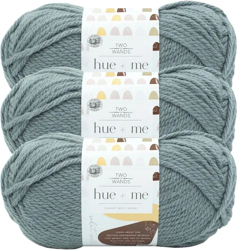 Vista 74 de Lion Brand Yarn, Hue + Me - Hilo grueso para tejer a ganchillo, tejer y manualidades, agave, 1 paquete