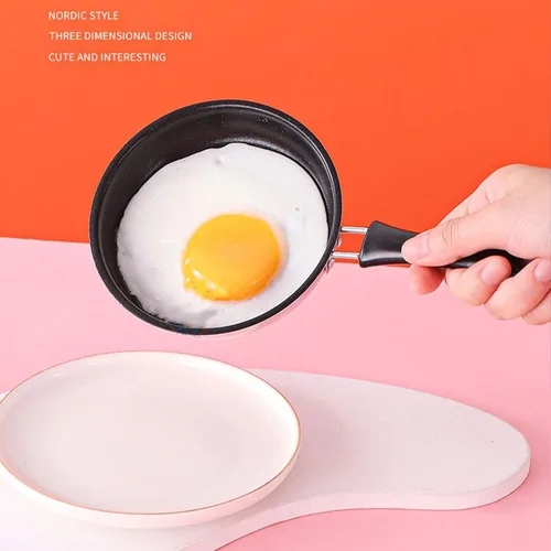 Vista 6 de Mini sartén, sartén de acero inoxidable de 5 pulgadas, sartén antiadherente con un huevo, sartén para tortillas, sartén pequeña para huevos y Azul