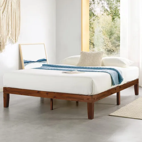 Vista 18 de Mellow Naturalista Classic - Cama de plataforma de madera maciza de 12 pulgadas con listones de madera, no necesita somier, fácil montaje