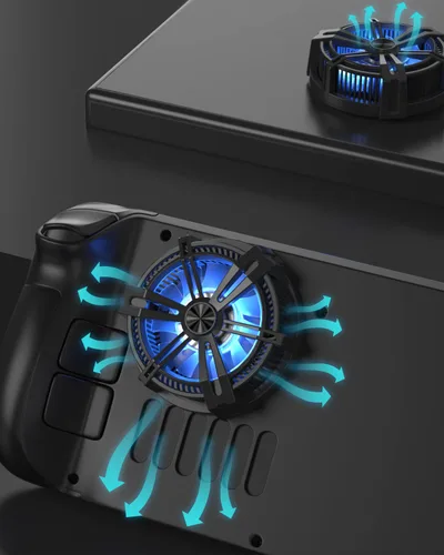 Vista 7 de YIGORN For Steam Deck Fan Cooler,SteamDeck Heatsink,Cooling fan,Magnetic Semiconductor Heat Sink Radiator Cooler(Black(Enhanced))