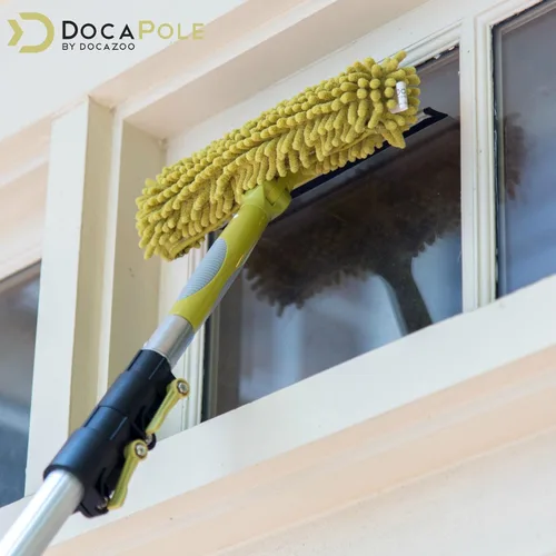 Vista 4 de DocaPole - Kit de lavado de ventanas con alcance de 30 pies, con barra de extensión telescópica de 6 a 24 pies, combo de escobilla de ventana