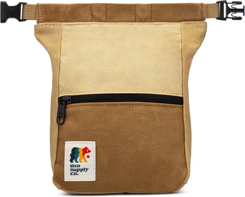 Vista 6 de Kulshan Bouldering Bucket, bolsa de tiza de gran tamaño para escalada en roca, maceta de tiza con cierre magnético enrollable, bucle de cepillo