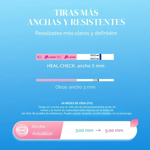 Vista 4 de Pruebas de embarazo con taza, tiras de prueba de embarazo a granel HEAL-CHECK para detección en casa, más del 99% de precisión, envueltas
