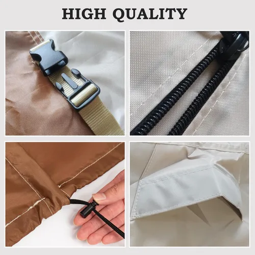 Vista 4 de Funda impermeable para columpio de 3 plazas, para patio, porche, 3 plazas, para invierno, funda protectora para muebles de jardín de 3 plazas