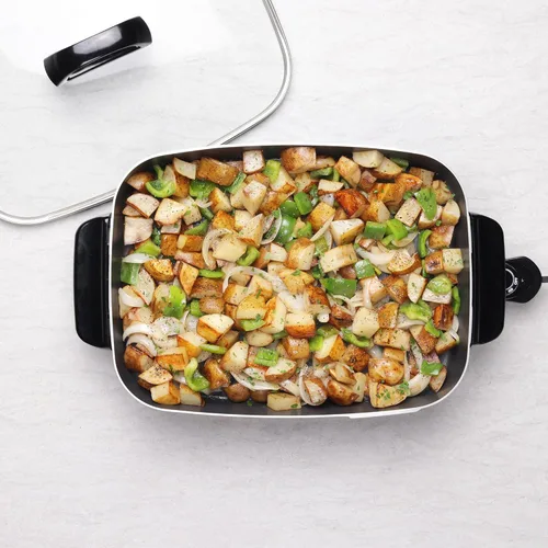 Vista 9 de Presto 06858 Sartén eléctrica delgada de 16 pulgadas con cubierta de vidrio, antiadherente, temperatura ajustable, color negro