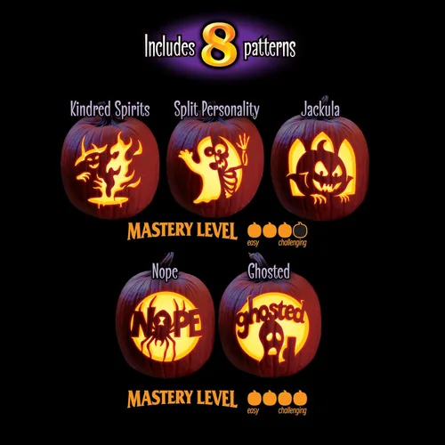 Vista 7 de Pumpkin Masters – Kit de cortar calabazas, el preferido de los niños de Estados Unidos, individual, Coral