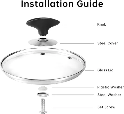 Vista 7 de Juego de cacerolas antiadherentes con tapa, antiadherente de 1 cuarto y 2 cuartos de galón con tapa de vidrio, olla pequeña para cocina del hogar