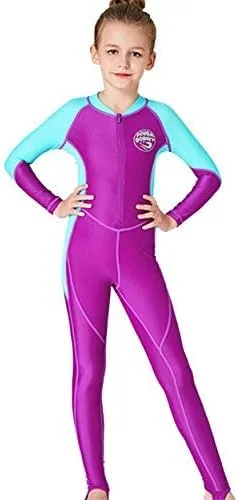 Traje de baño completo de una pieza para deportes acuáticos, protección solar, protección contra erupciones UPF 50+ de manga larga, traje de baño