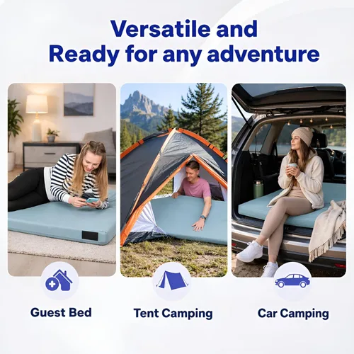Vista 5 de Hazli Matrix AirCell - Colchón enrollable de espuma viscoelástica para adultos, tapete portátil de espuma para dormir, colchoneta de dormir