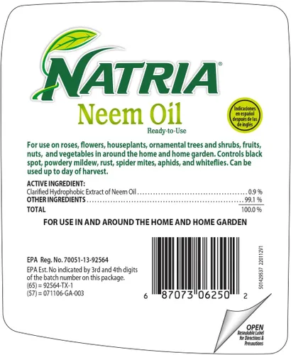Vista 8 de Natria Spray de Aceite de Neem para Plantas, Control Orgánico de Plagas y Enfermedades, 24 onzas, Listo para Usar
