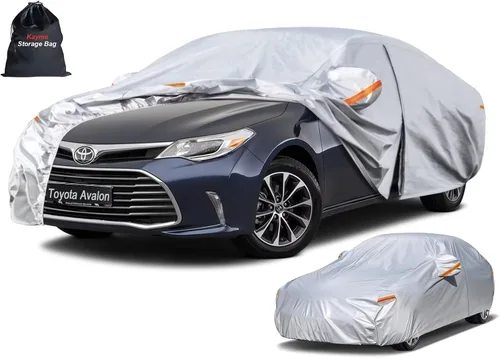 Vista 30 de Kayme - Cubierta de 6 capas para automóvil, impermeable, para todo tipo de clima, protección completa para exteriores contra lluvia, sol y rayos