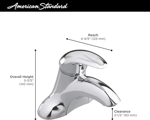 Vista 5 de American Standard 7385000.295 Reliant - Grifo de baño central de 3 1 manija de 4 pulgadas, 1.2 GPM, níquel cepillado