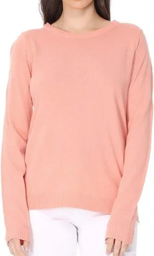 Vista 9 de YEMAK suéter de punto casual básico ligero con cuello redondo y manga 3/4 para mujer A.mk3636 - Negro